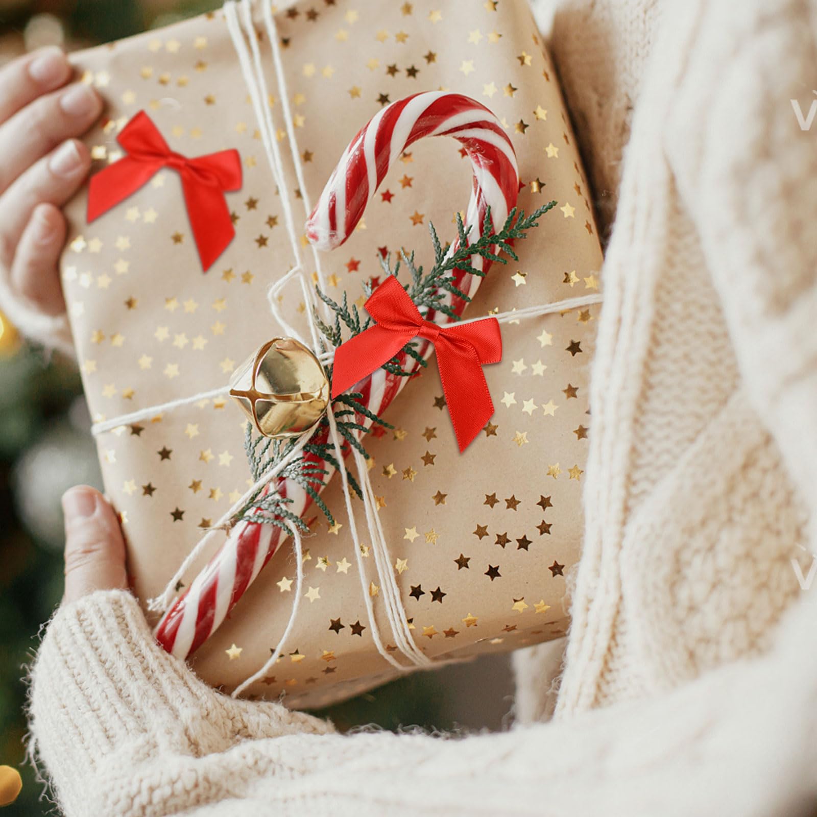 GEBETTER 48Pcs Noeud Ruban Noël 5cm Arc Noël Noeud Papillon