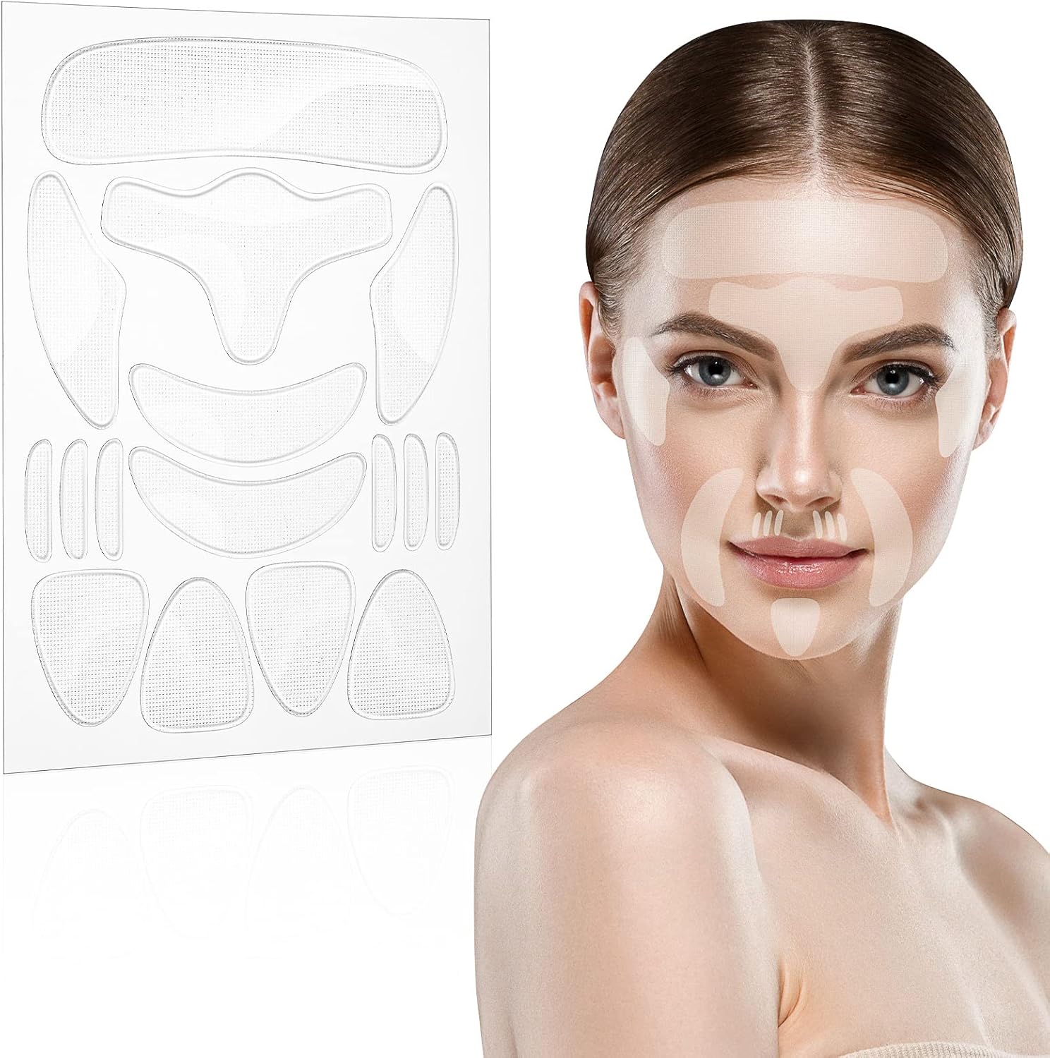 64 Pieces Facial Wrinkle Patches Sleeping Face Neck Forehead Wrinkle