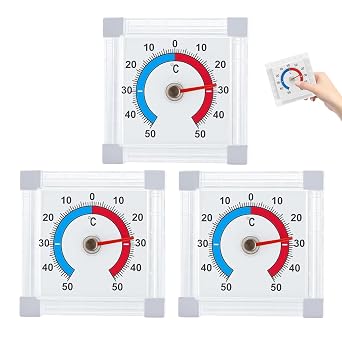 3 Pcs Outdoor Thermometers Weatherproof, Accurate Temperature Gauge for Garden, Window and Door, Durable Wall Thermometer for Indoor and Outdoor Use