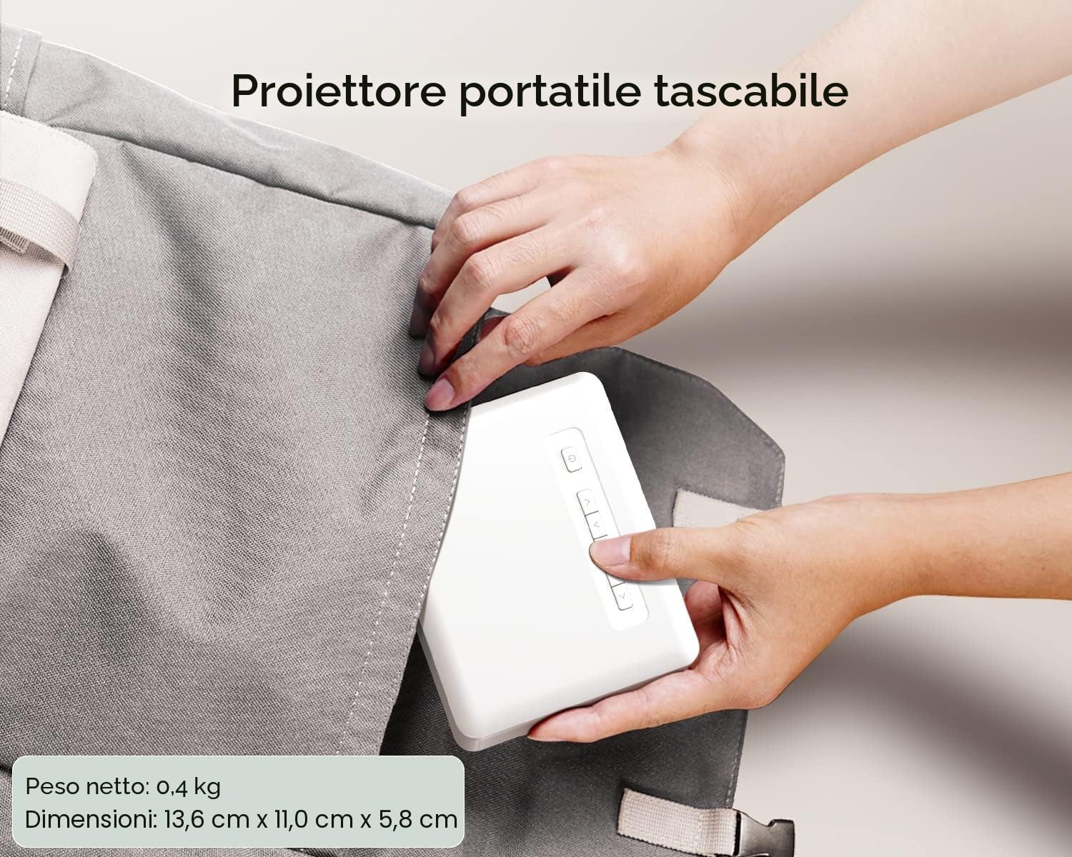 Mini Proiettore WiFi Bluetooth, YOTON Y3 Portatile Proiettore 15000 Lumens, Videoproiettore 4K Supporto Full HD 1080P, Zoom 50% e keystone ±50°, compatibile con telefoni iOS e Android/PC/Fire Stick