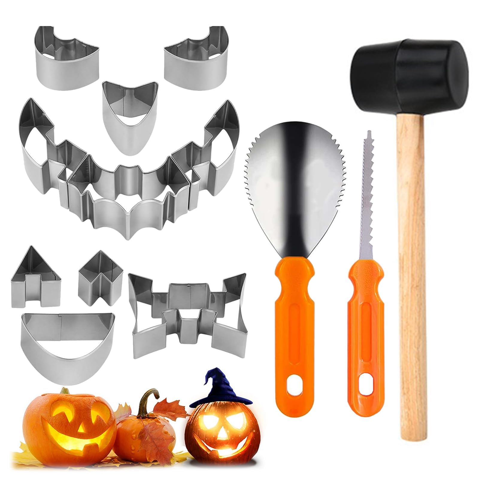 13 Pièces Halloween Kit De Sculpture De Citrouille
