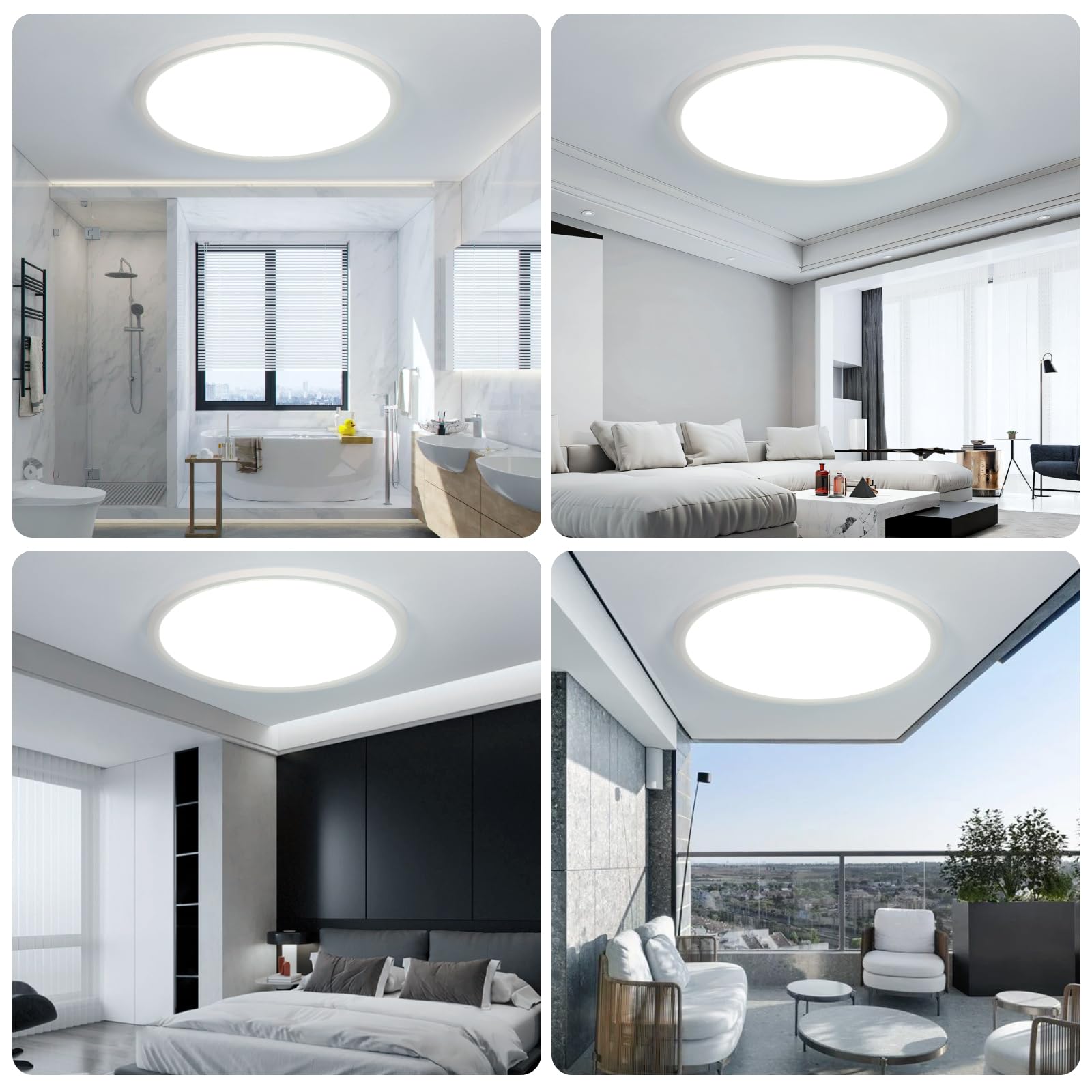 EASY EAGLE Plafoniera LED Soffitto Dimmerabile con Telecomando, 50CM 52W | Bianco 3000K-6500K Lampada Soffitto Rotondo, Lampadario LED Moderna per Soggiorno, Camera da letto, Cucina, Bagno, Ufficio