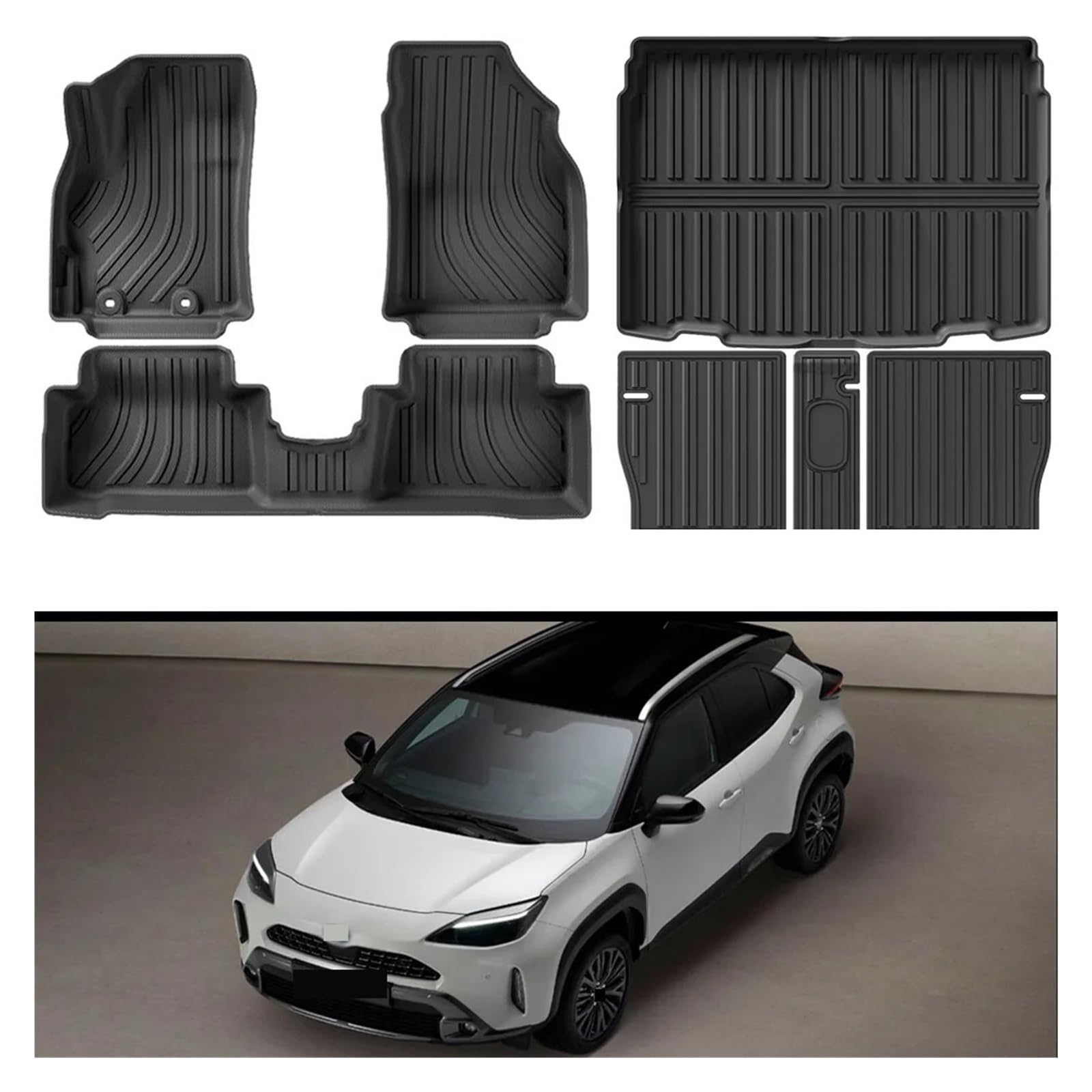 Auto Fussmatte Für Toyota Für Yaris Für Cross 2022 2023 2024 Hybrid TPE 3D Auto Matten Wasserdicht Nicht-Slip Innen Zubehör Boden