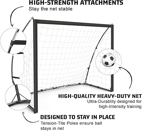 Miniatura 2 de Portable Soccer Goal for Backyard, Kids Youth Adults Soccer Goal Set with Net + Ground Stakes, Soccer Target and Agility Speed Training Equipment