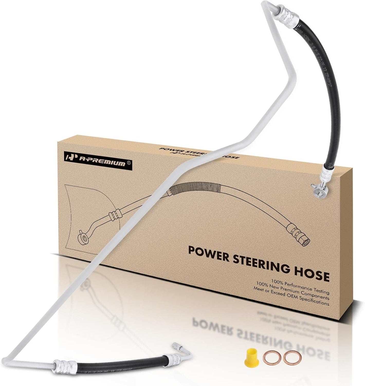 A-Premium Power Steering Pressure Hose Line Assembly Compatible with Nissan Frontier 1999-2004, L4 2.4L, RWD, Pump To Gear/Rack Pinion