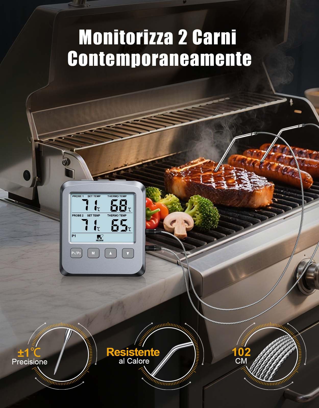 Termometro Da Cucina SONOFF BMT01 - Doppia Sonda, Wireless, Per BBQ E Forno