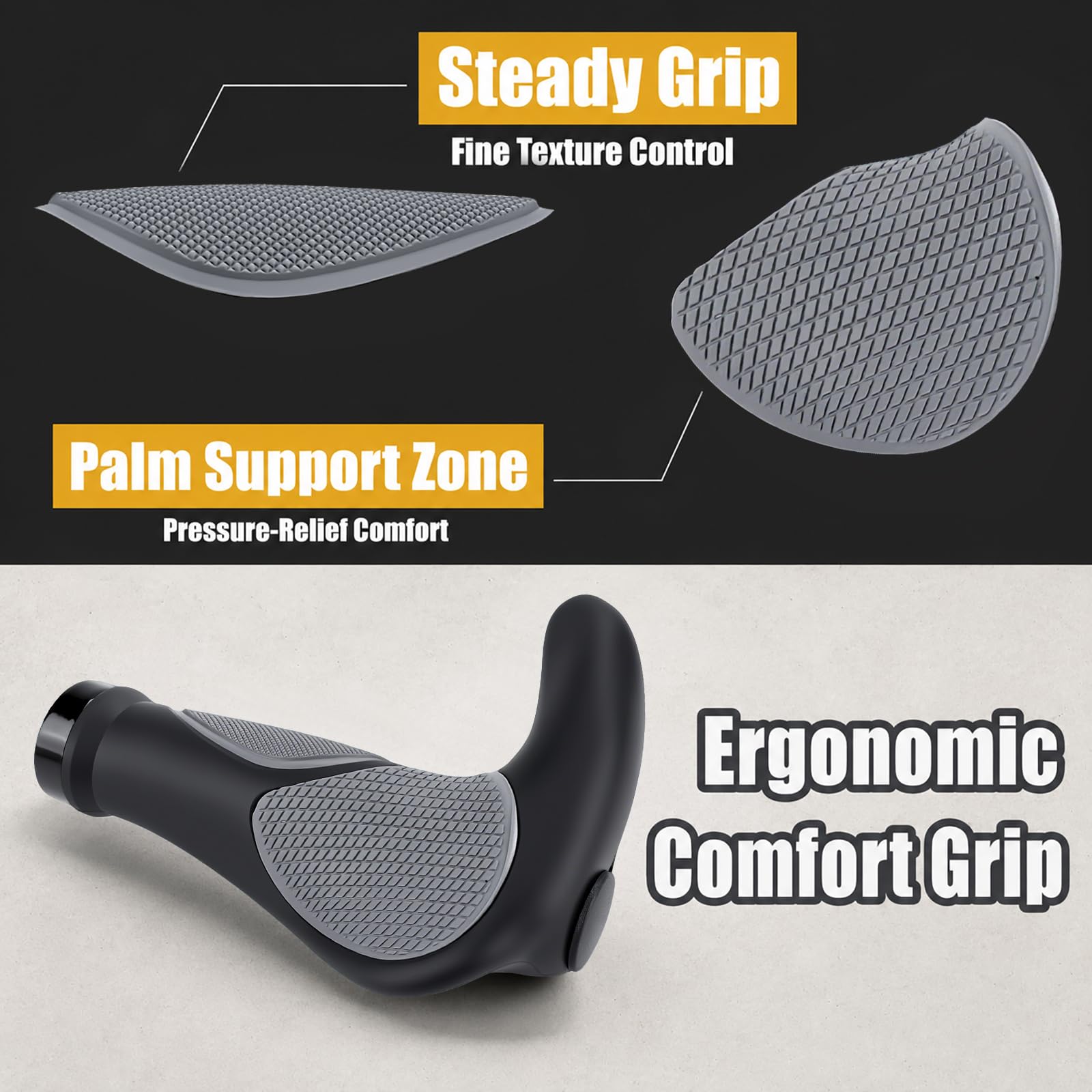 Uniwersalne uchwyty rowerowe o średnicy 22,2 mm, ergonomiczne, łatwe w instalacji, amortyzujące wstrząsy, pasują do roweru górskiego, roweru składanego, roweru szosowego, roweru elektrycznego