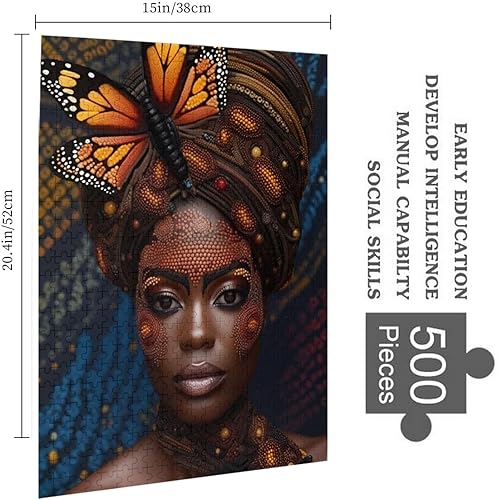 Miniatura 10 de Rompecabezas de 1000 piezas para adultos, mariposas, mujer africana, soy afro, reina, formación americana de madera a juguetes, regalo,