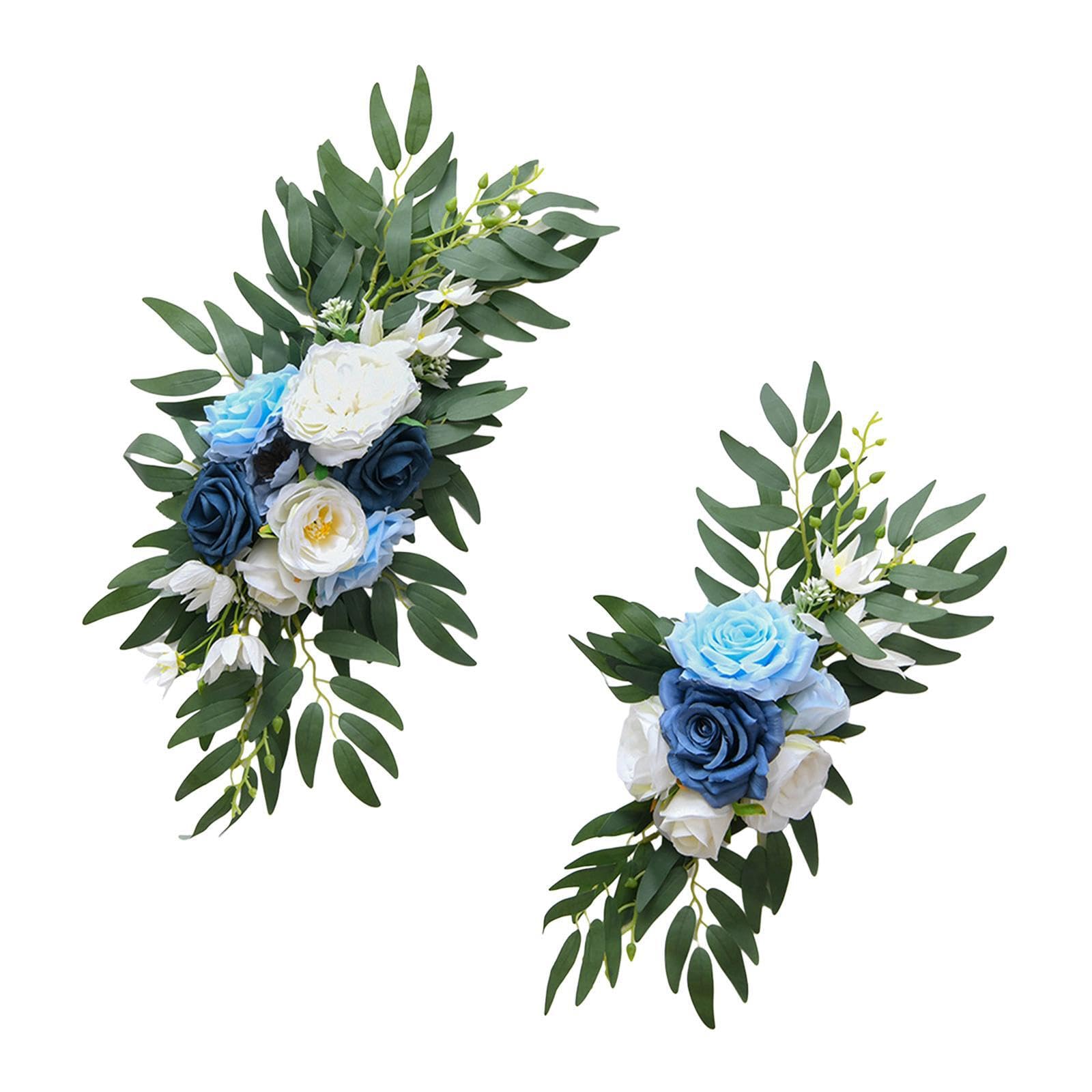 ALCXAZS Vivid Wedding Arch Flower Artificial Floral Swag Stand Stunning Silk Flower Arrangement Decoration For Centerpieces Reception Artificial Floral Swag, BLue