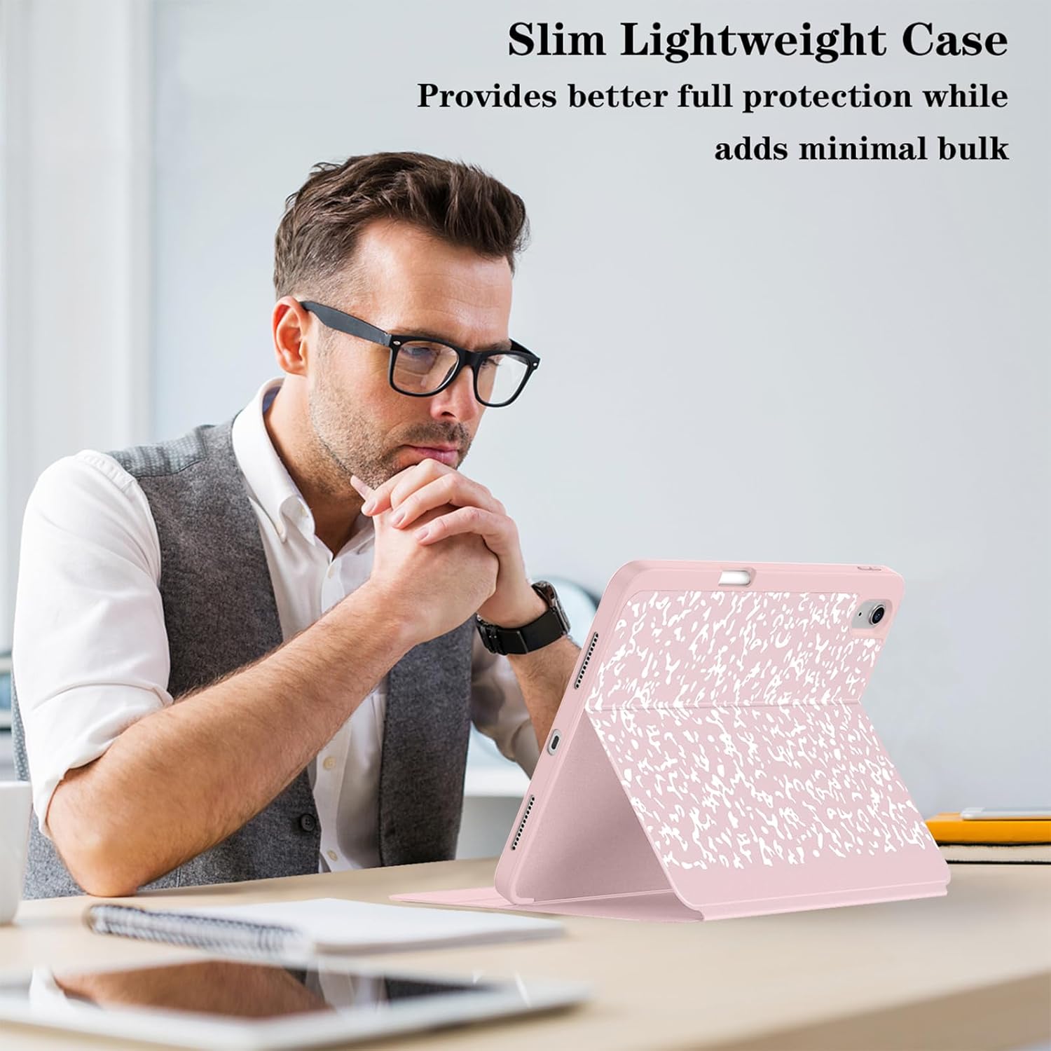 Supveco Case for iPad (A16) 11th Generation 11 inch (2025),iPad 10th Generation 10.9 inch (2022) with Pencil Holder-[Auto Wake/Sleep],Premium Folio Stand Case with Soft TPU Back Cover-Pink