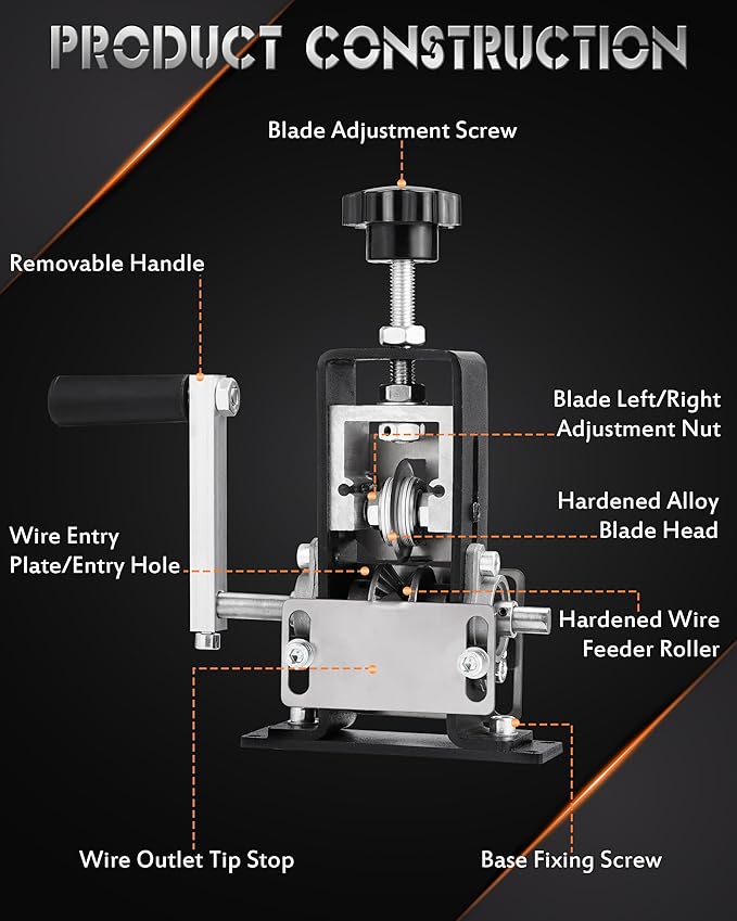 Pelacables Manual 2 en 1 a Manivela y Taladro 1.5-25mm Negro miniatura 2