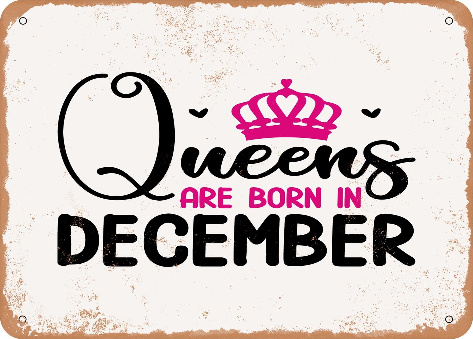 Miaomansenstore Metal Sign - Queens Are Born In December - Vintage Look Sign Home Decor