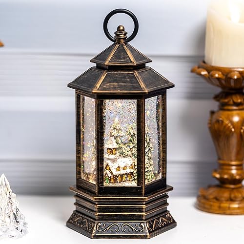 Miniatura 54 de Globo de nieve de Navidad, escena cardenal iluminada, linterna musical de agua de nieve, decoración navideña brillante y regalo para familiares