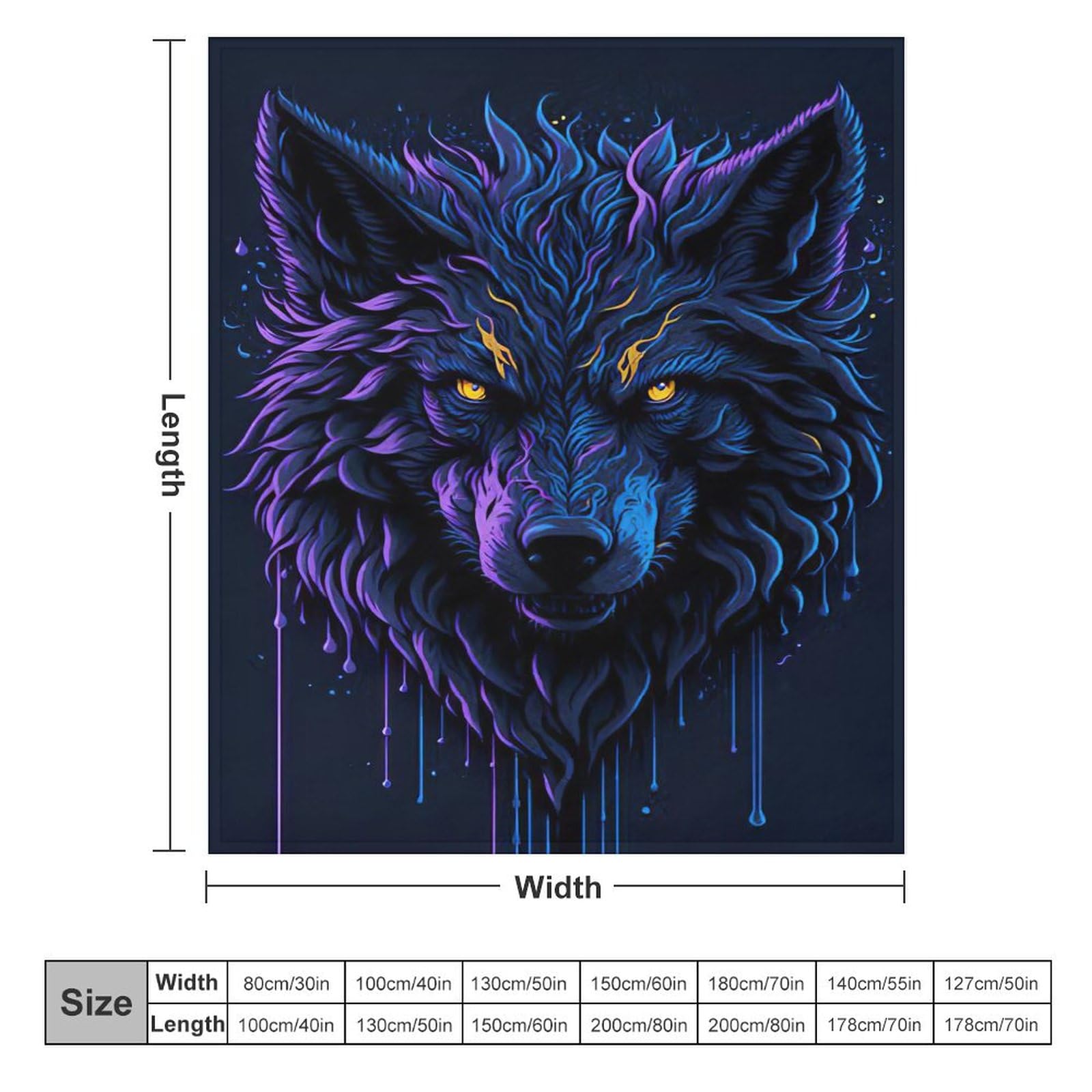 Produktbild von Wolf Decke Flannel 150x200cm - Kuscheldecke Für Couch & Sofa, Vier-Jahreszeiten Decke Mit Wolf-Muster