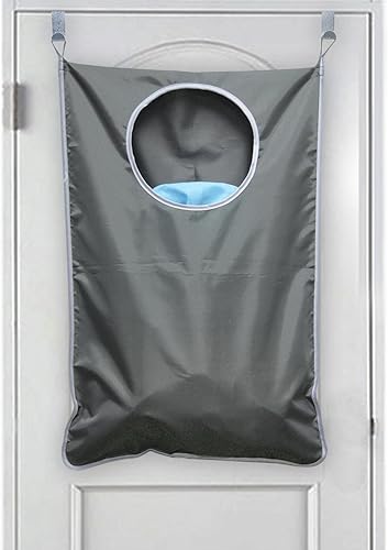 Miniatura 6 de Bolsa de tela Oxford para colgar en la puerta para ahorrar espacio + 2 ganchos de acero inoxidable + 2 ventosas fuertes para dormitorio, guardería,