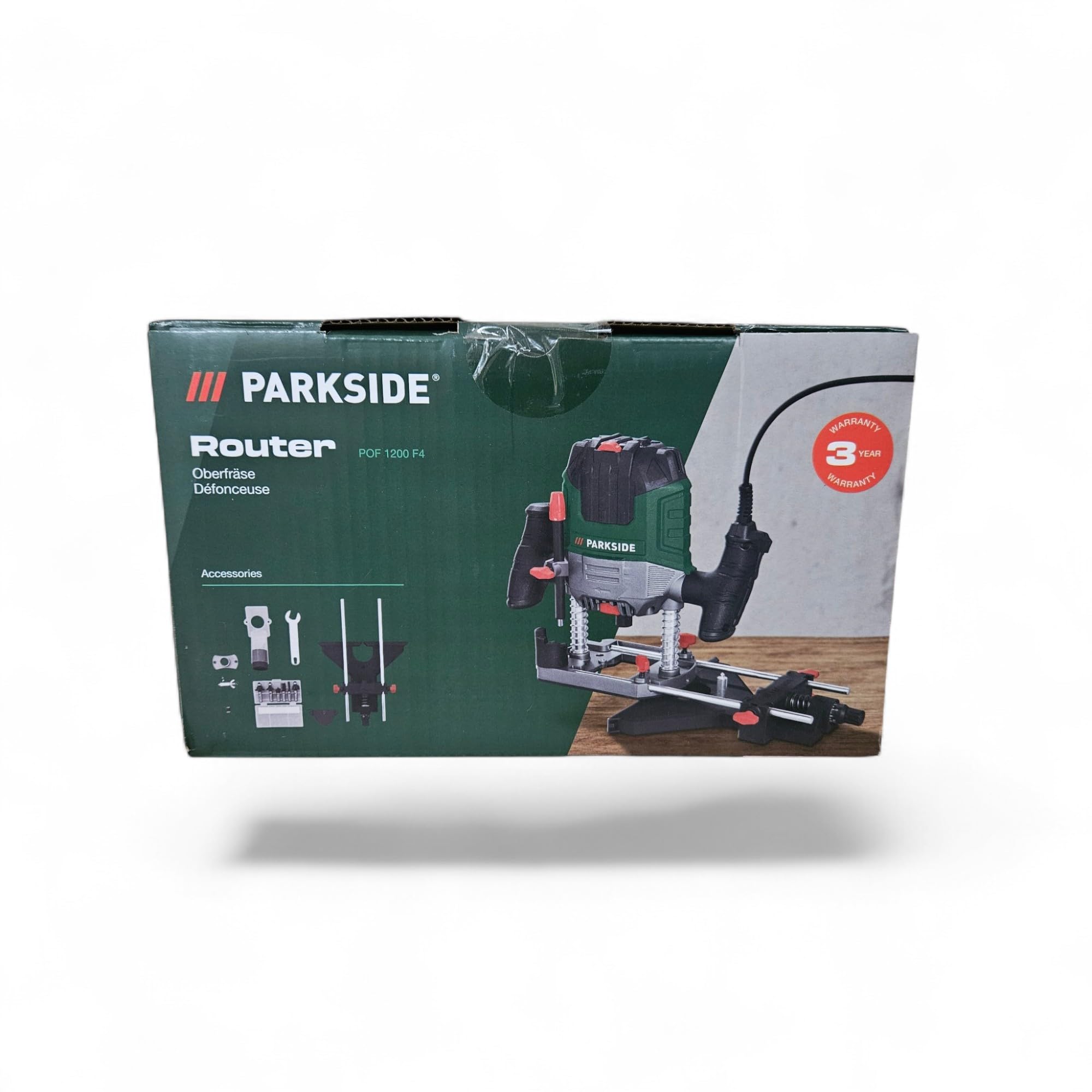 Parkside Fresadora de Superficie Router 1200W, POF 1200 C2, Router, Fijo, Metales no Ferrosos