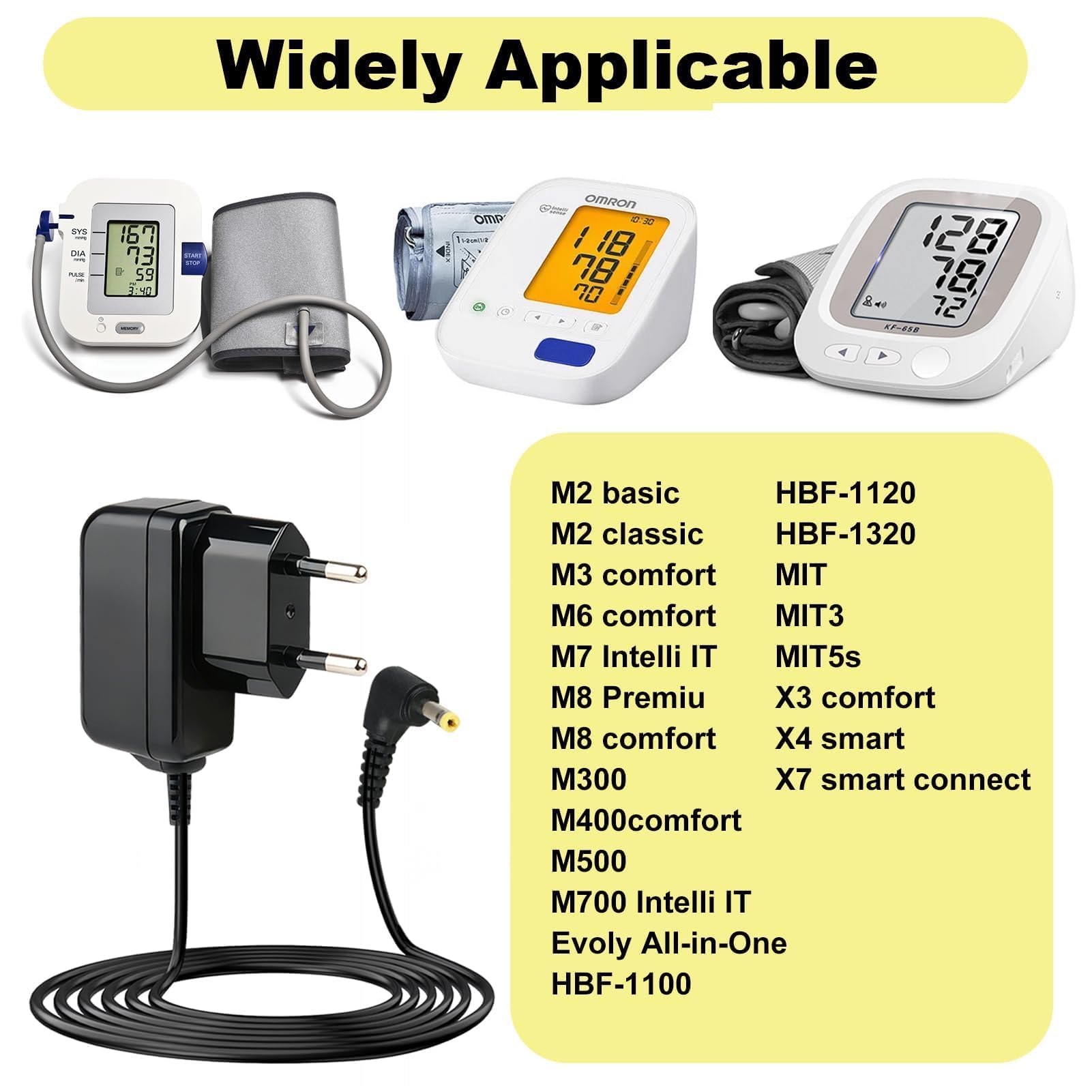6 V Nzasilacz 6 V ?adowarka ci?nieniomierz do Omron HHP-CM01 M2 M3 M4 M6 M7 M2 Basic, M3 Comfort, M7 Intelli IT, X2 X3 X4 X6, X2 Basic, X7 Smart Power Adapter do Omron