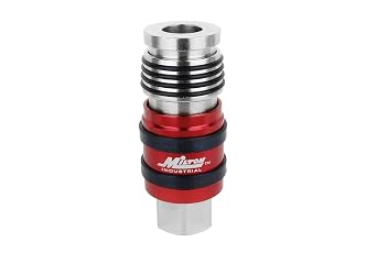 Milton 2 In ONE Universal Safety Exhaust Coupler 1/2" FNPT x 1/2" Body Flow, Safely Bleeds Excess Air and Disengages Fittings