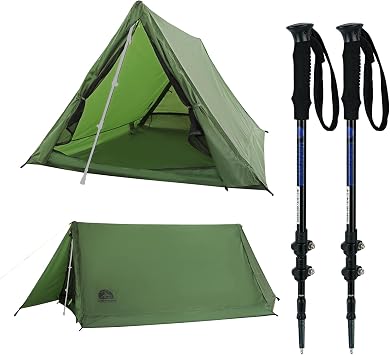 2-Person Ultralight Trekking Pole Tent & Collapsible Aluminum Hiking Sticks by Underwood Aggregator