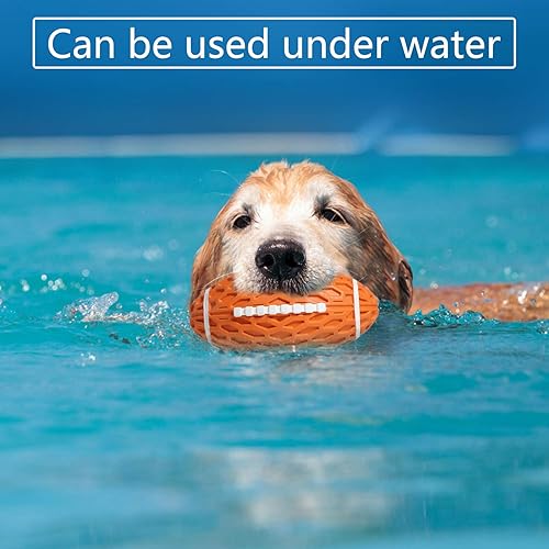 Miniatura 7 de Juguetes para perros, juguetes chirriantes para mascotas, fútbol flotante de goma, interactivos y de entrenamiento, juguetes masticables duraderos