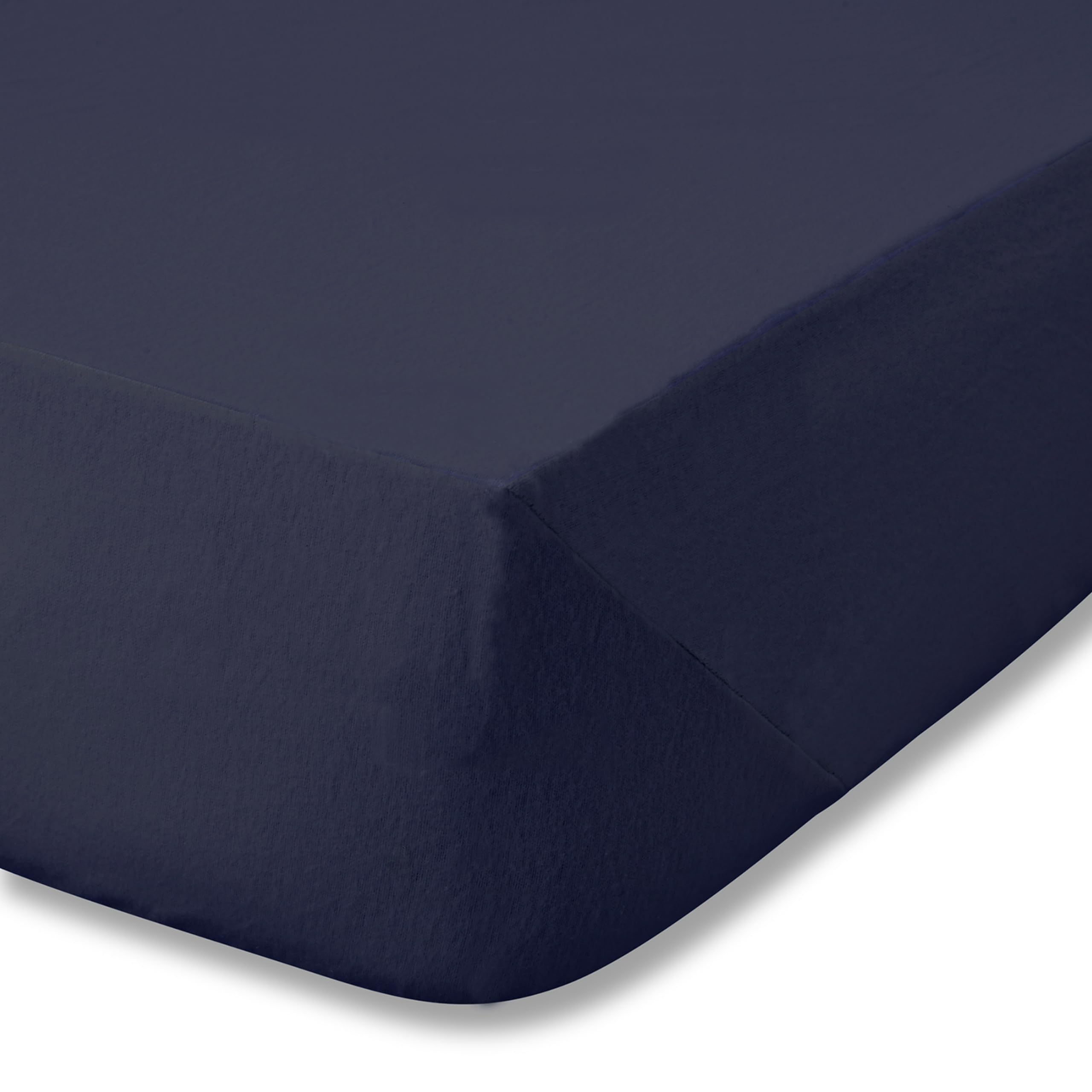 Catherine Lansfield Brushed Cotton Single Fitted Sheet Navy Blue - Image 3