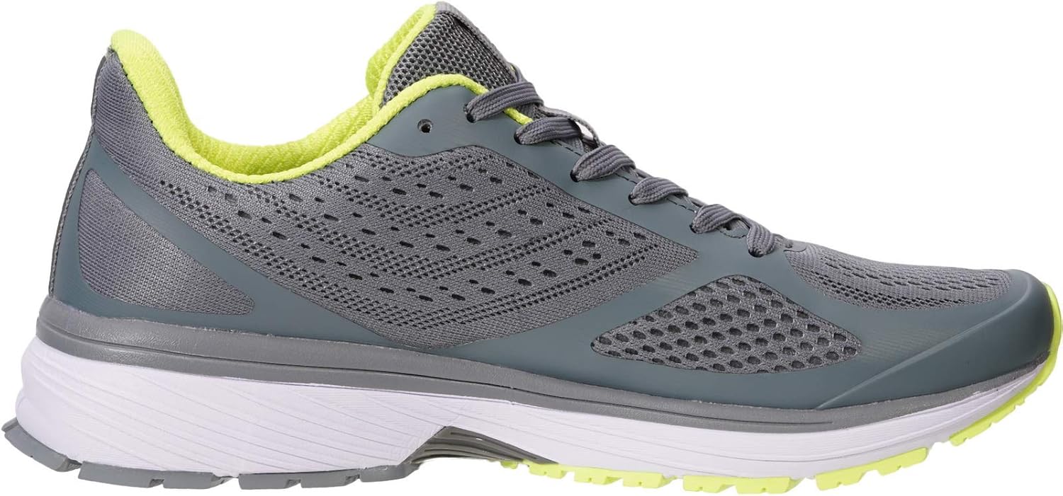 Joomra Whitin Men's Supportive Running Shoes Cushioned Athletic Sneakers 8 Grey Neon Green/Mesh