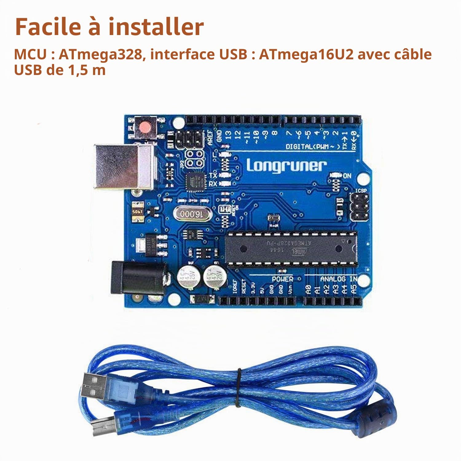 Nema 17 Moteur Pas à Pas Imprimante 3D Professionnel Kit CNC Compatible avec ArduinoIDE GRBL CNC Shield Board RAMPS 1.4 LKB02 Noir