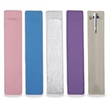 5Pcs Leather Single Fountain Pen Case&comma; Soft Pen Sleeve Pouch for Men Women&comma; Ballpoint Pencil Protective Cover Holder for Office&comma; Business Gift &lpar;Blue&comma; Beige&comma; Purple&comma; Silver&comma; Pink&rpar;