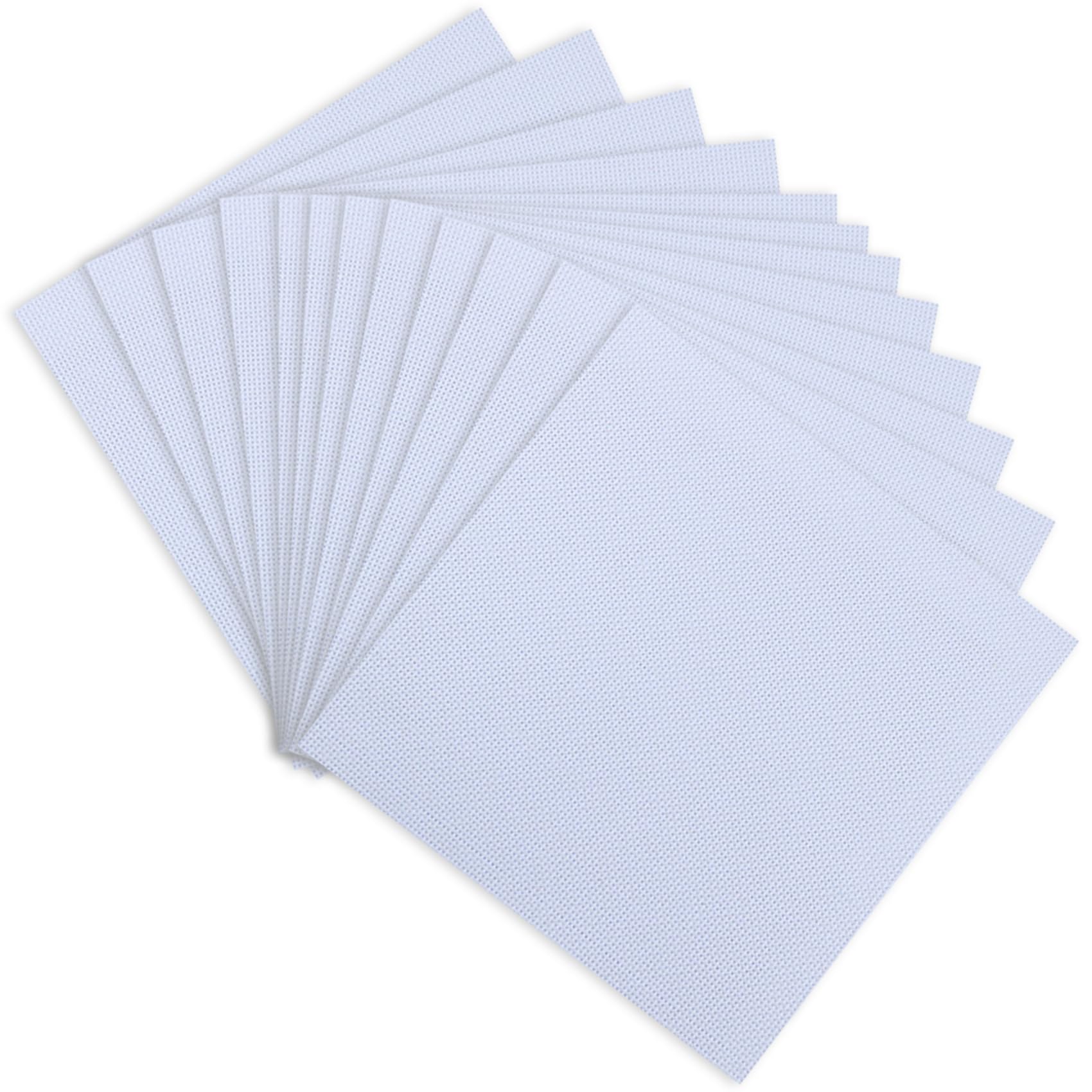 ANBOO 12 Pieces Cross Stitch Fabric 11CT White, 20x20cm Aida Embroidery Fabric Cloth for Needlework and DIY Crafts