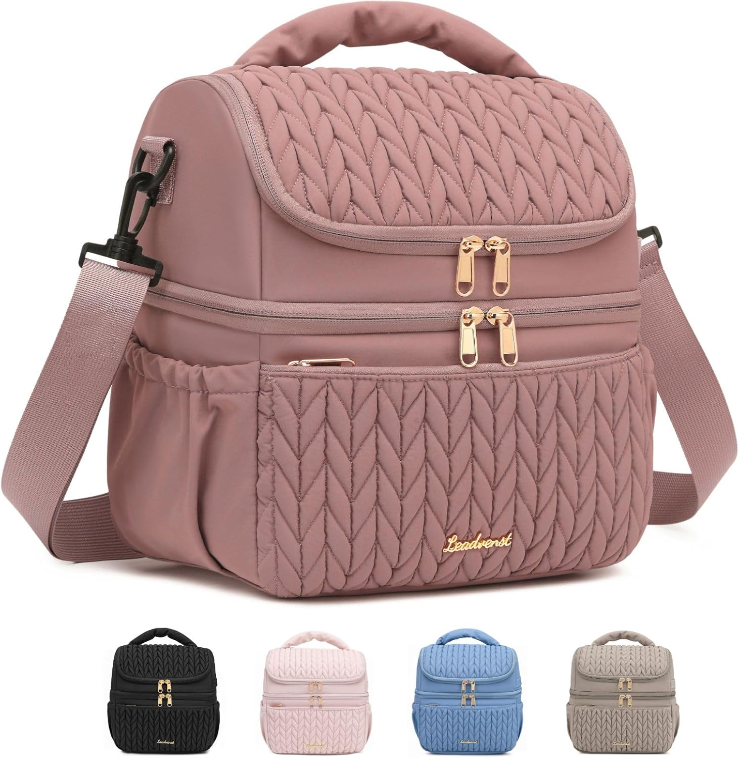 Breastmilk Cooler Bag - Large Capacity 12L & 10-Hour Insulated Bottle Cooler Bag with Detachable Divider for Tall Baby Bottles | Dual Deck Lunch Box for Women | Breast Pump Bags for Work