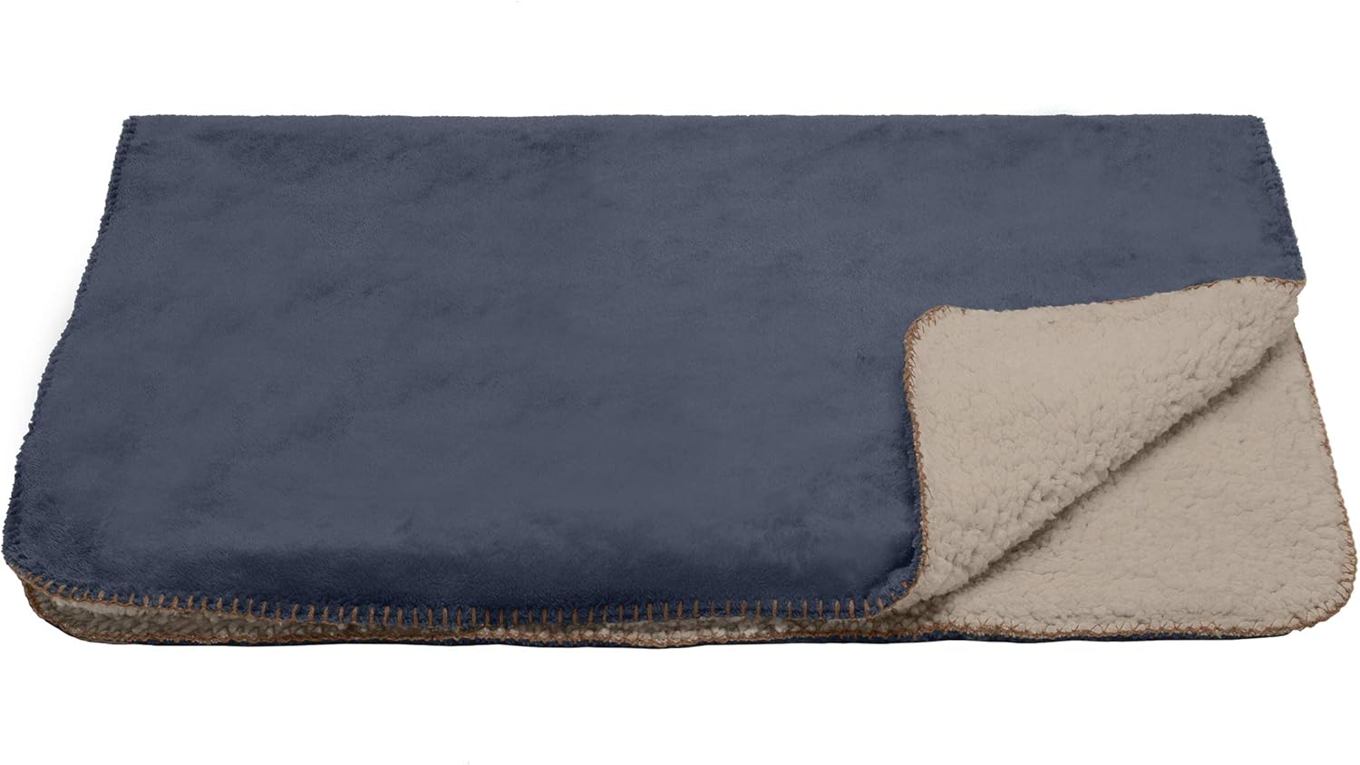 Furhaven Waterproof & Self-Warming Throw Blanket for Dogs & Indoor Cats, Washable & Reflects Body Heat - Terry & Sherpa Dog Blanket - Cozy Denim, Large