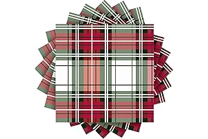 Quera 50-Pack Christmas Paper Napkins: Plaid Perfection for Festive Gatherings