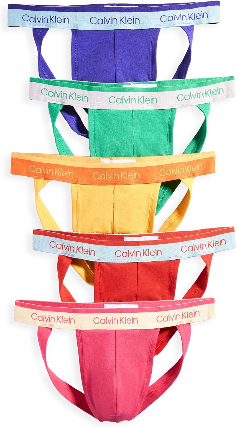 Calvin Klein mens Pride Cotton Stretch 5-pack Jock Strap