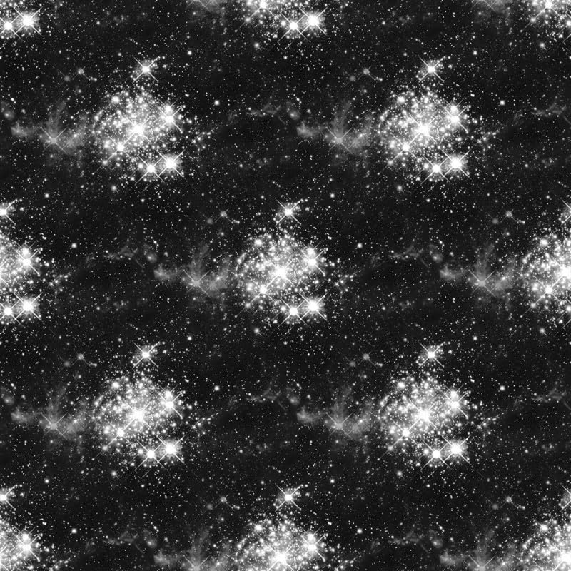 100% Cotton Poplin Fabric Galaxy Stars Constellations Milky Way 112cm Wide (Price Per Metre) (Black)