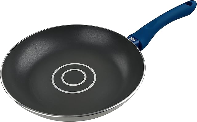 Tasty Frying Pan 24cmØ, Non-Stick Cooking Pan with Oil Dosage System, Frypan,Non-Stick Coating Saucepan for All Stoves incl. Induction, Dishwasher Safe, Dimensions: 24x5cm, Colour: Grey,Blue