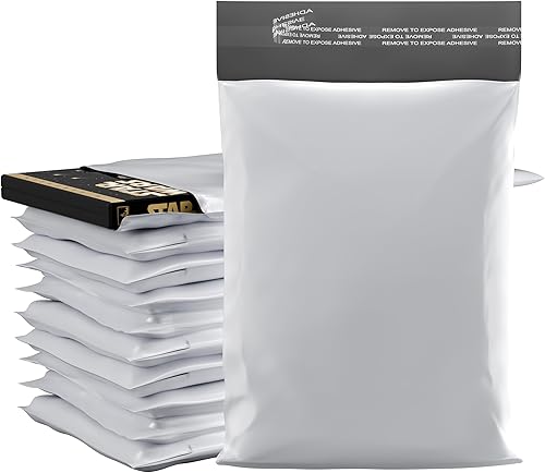 Miniatura 2 de Sobres de polietileno de 9 x 12 pulgadas  100 unidades, bolsas de correo de plástico blanco autosellantes con tira adhesiva, 0.098 in de grosor, a