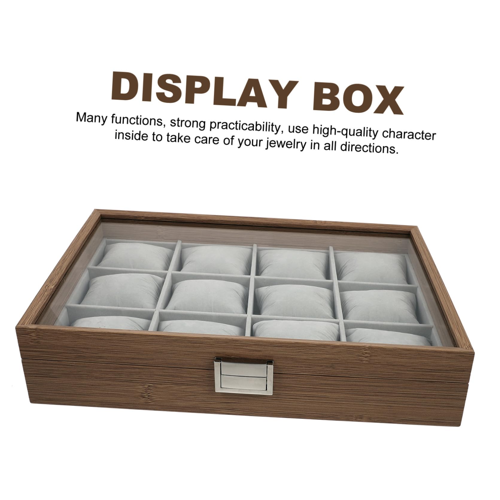 MAGICLULU Scatola Porta Orologi e Organizer per Gioielli in Materiale Sintetico con 12 Scomparti Grandi e 12 Cuscini Morbidi Rimovibili per Decorazione Casa e Esposizione