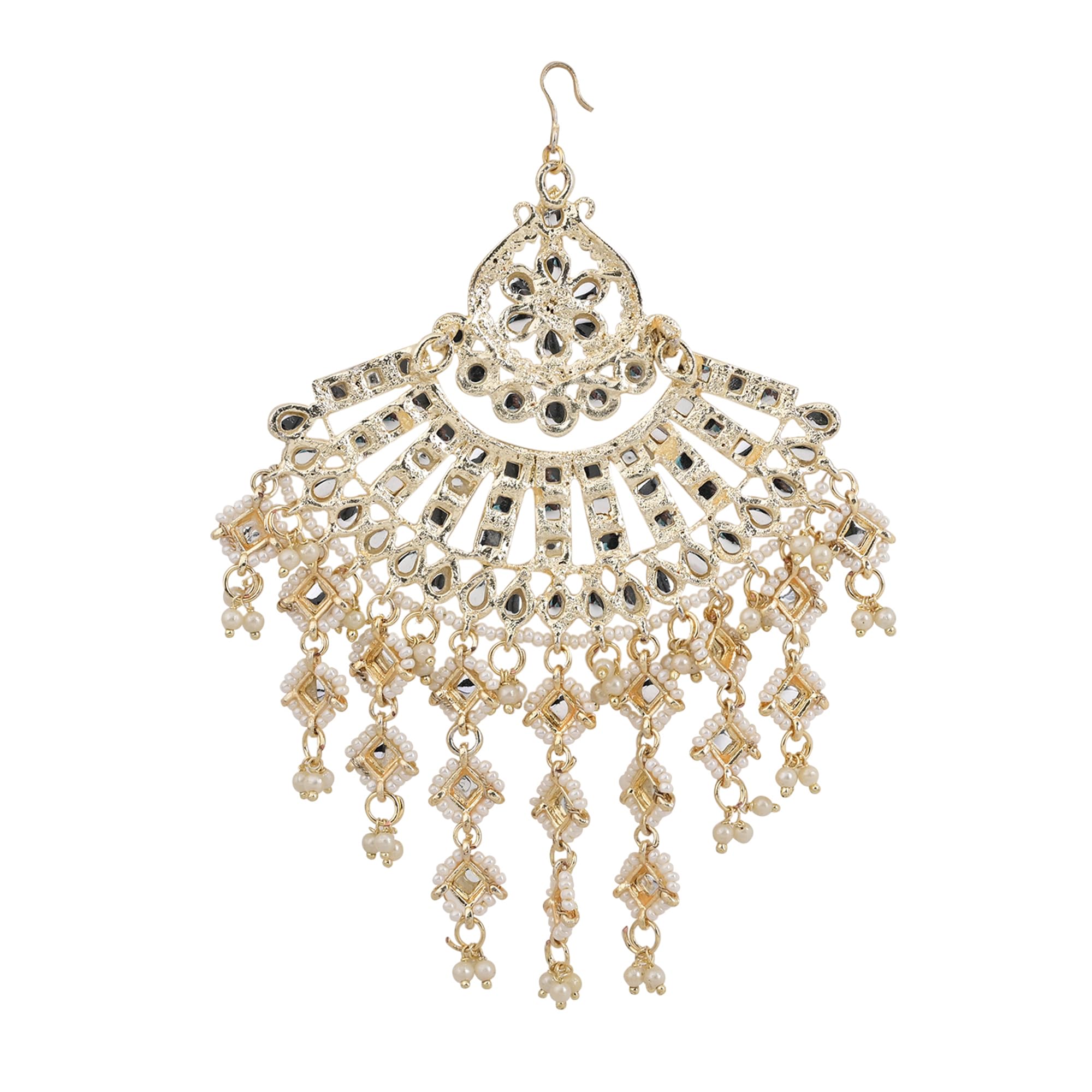 Jewellity Kundan Pearl Lining Hair Accessory, Passa Jhumar Jhoomar, White, One Piece, Wedding, Festive For Women, Girls PK-5256 (B0D83T8WSC) Amazon Price History, Amazon Price Tracker