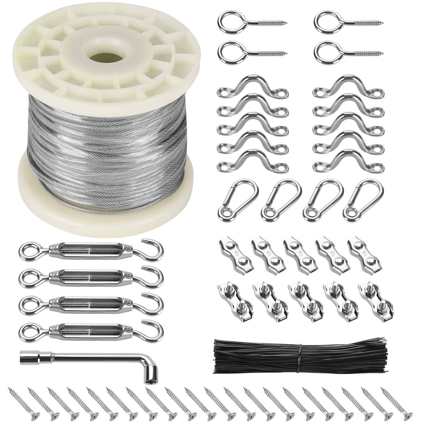 Outdoor String Light Hanging Kit, Globe String Light Suspension Kit, Include 160FT Coated