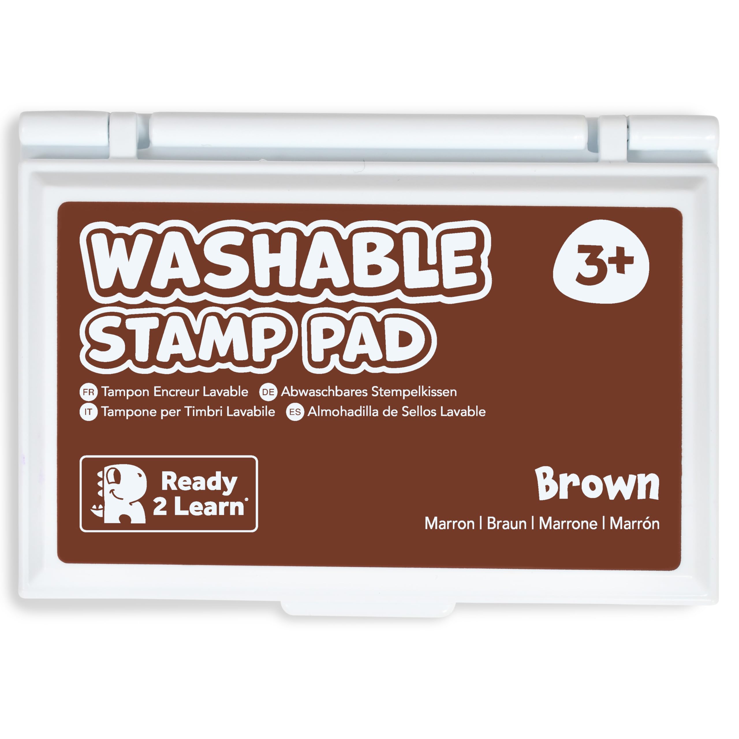 Ready 2 Learn Washable Stamp Pad for Kids | Brown | Non Toxic Ink Pad for Stamps | Fade Resistant | Decorate Scrapbooks, Posters and Cards