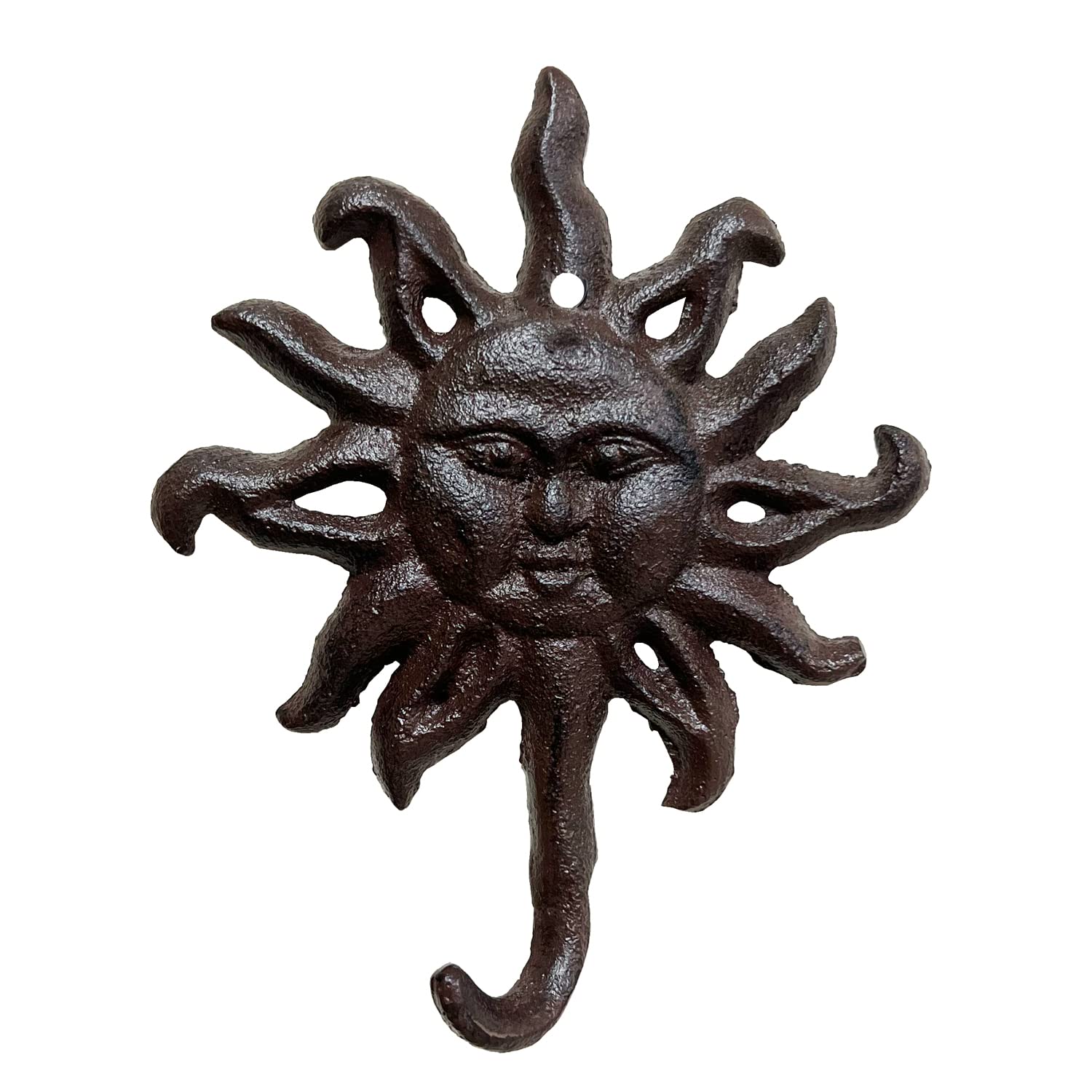 Cast Iron Heavy Duty Rustic Sun Wall Hook Keys Towels Hook Vintage Metal Wall Mounted Decorative Wall Hanger Nature Lovers Gift Idea