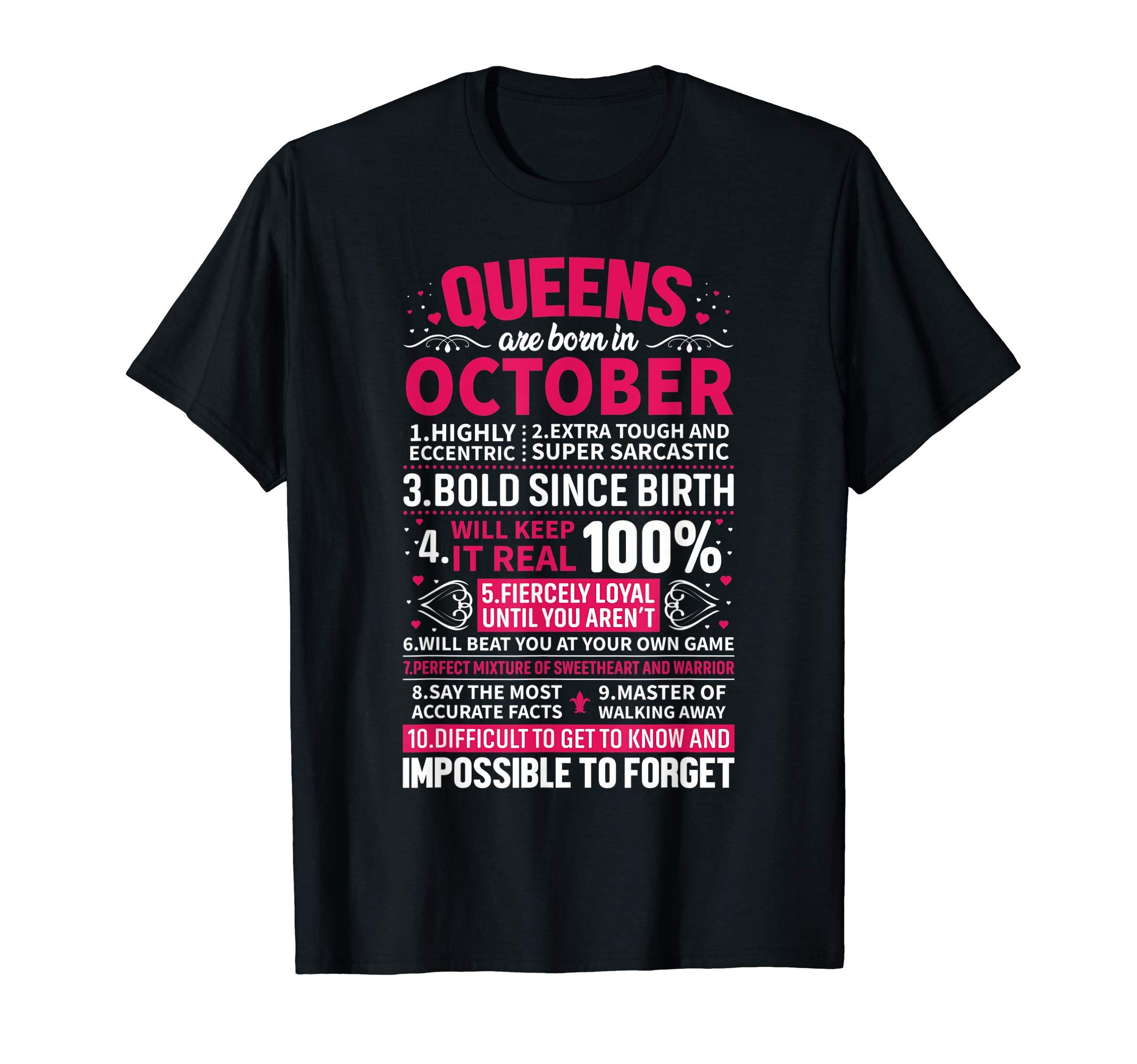 Queens Are Born in October T-ShirtOEKO-TEX STANDARD 100