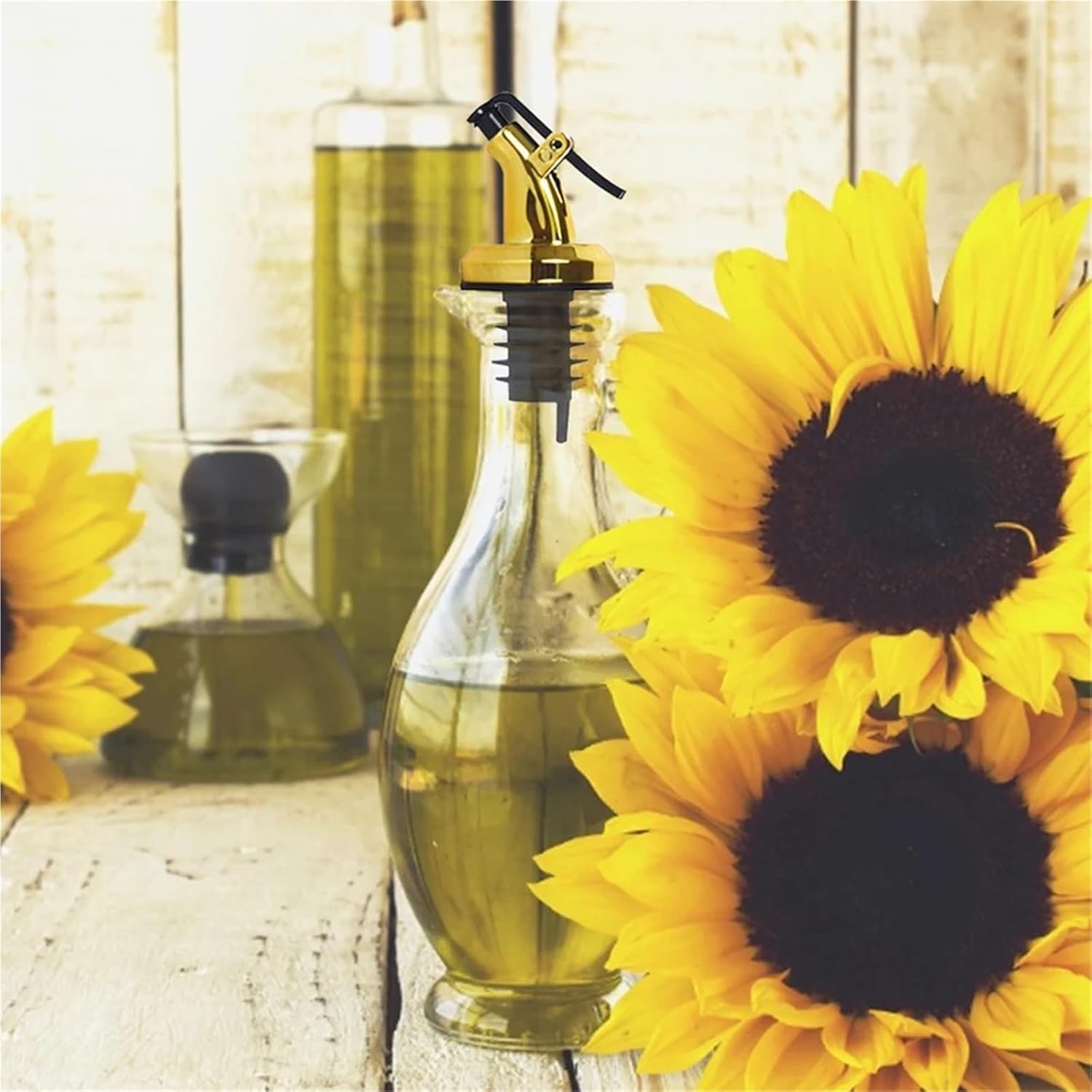 12-Count Oil Bottle Lock Seal Plug – Leak-proof Nozzle for Liquor, Cocktail & Wine – Practical Bar Accessories(Gold)