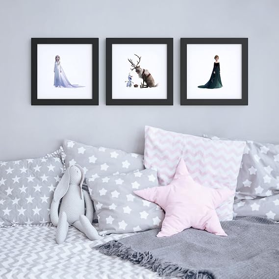 Trends International Gallery Pops Disney Frozen II - Elsa Dark Sea Dress Wall Art Wall Poster, 12 x 12, Black Framed Version