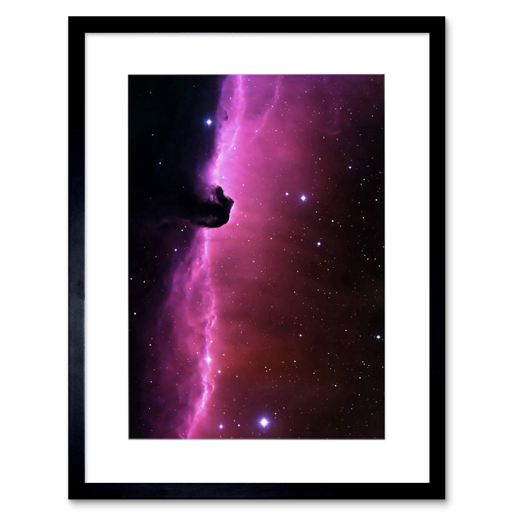 Wee Blue Coo SPACE COSMIC LANDSCAPE HORSEHEAD NEBULA ORION BLACK FRAMED ART PRINT B12X5079