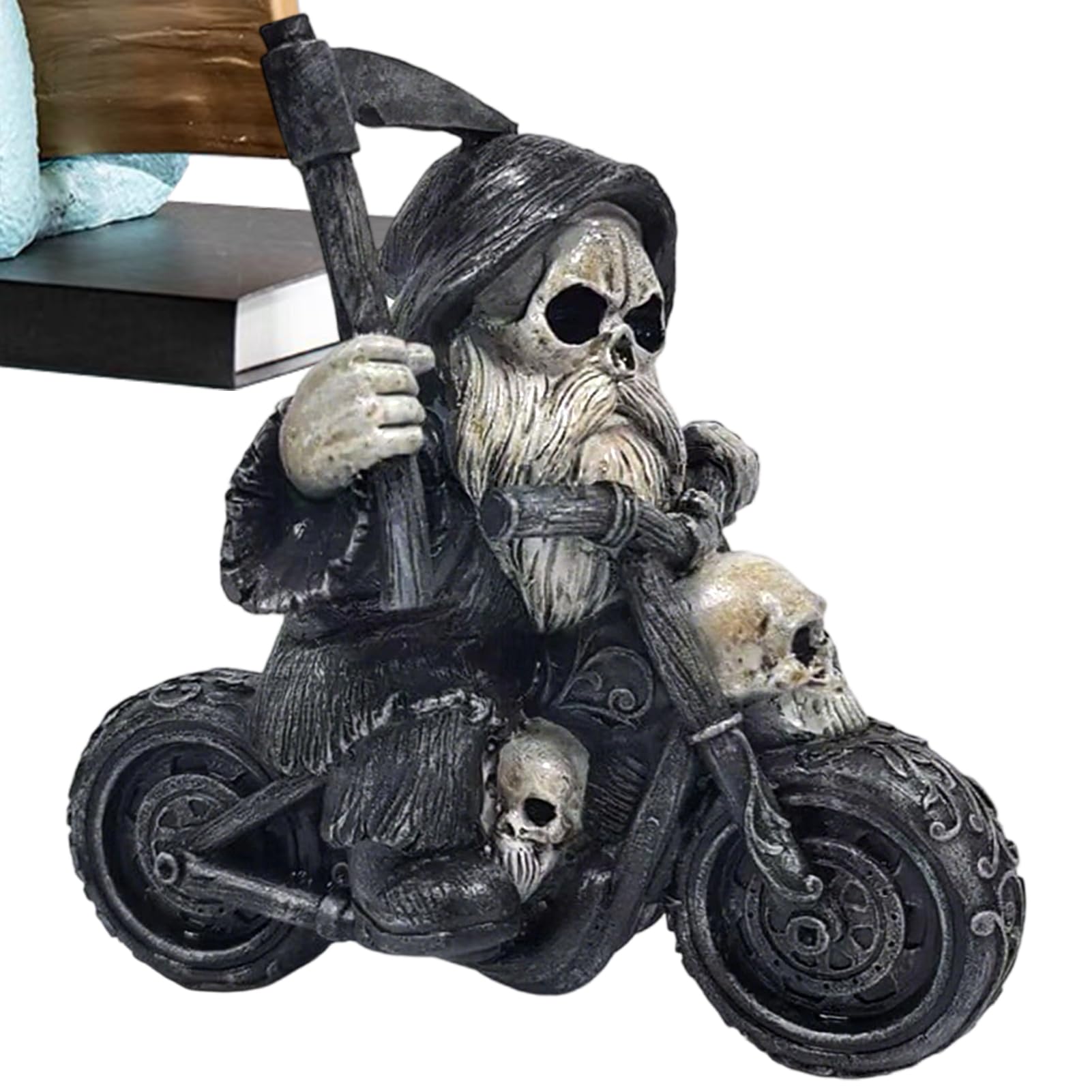 Statue de squelette motard : le cadeau idéal pour ornement de bureau et bar