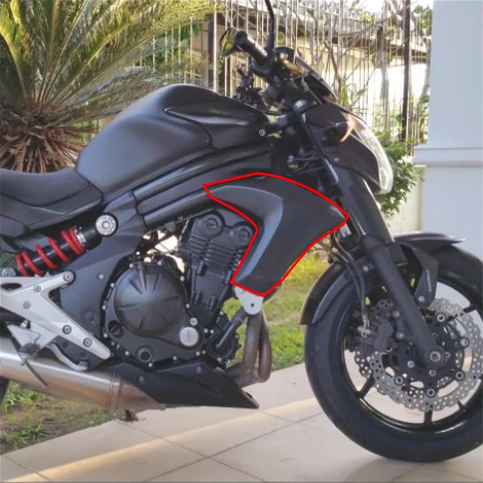 Motocykl Przednia Osłona Chłodnicy Osłona chłodnicy bocznej motocykla pasująca do Kawasaki ER-6N ER 6N 2012-2016 ABS Injection Shell(Unpainted-Left Side)