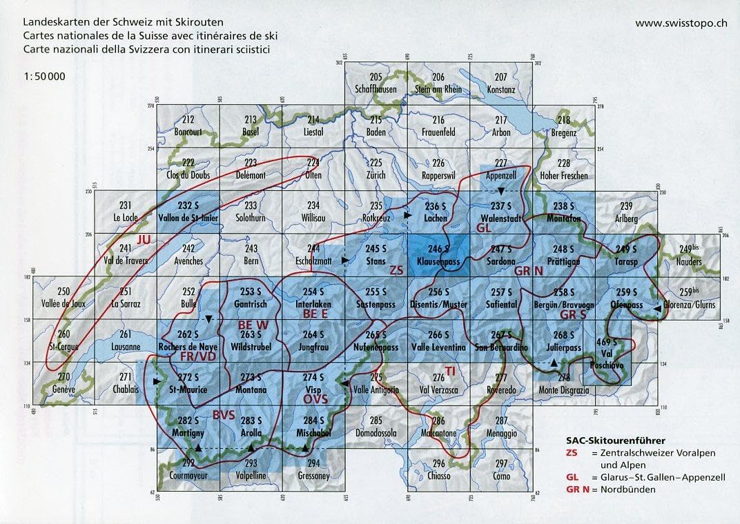 Carte de randonnée : Klausenpass ski