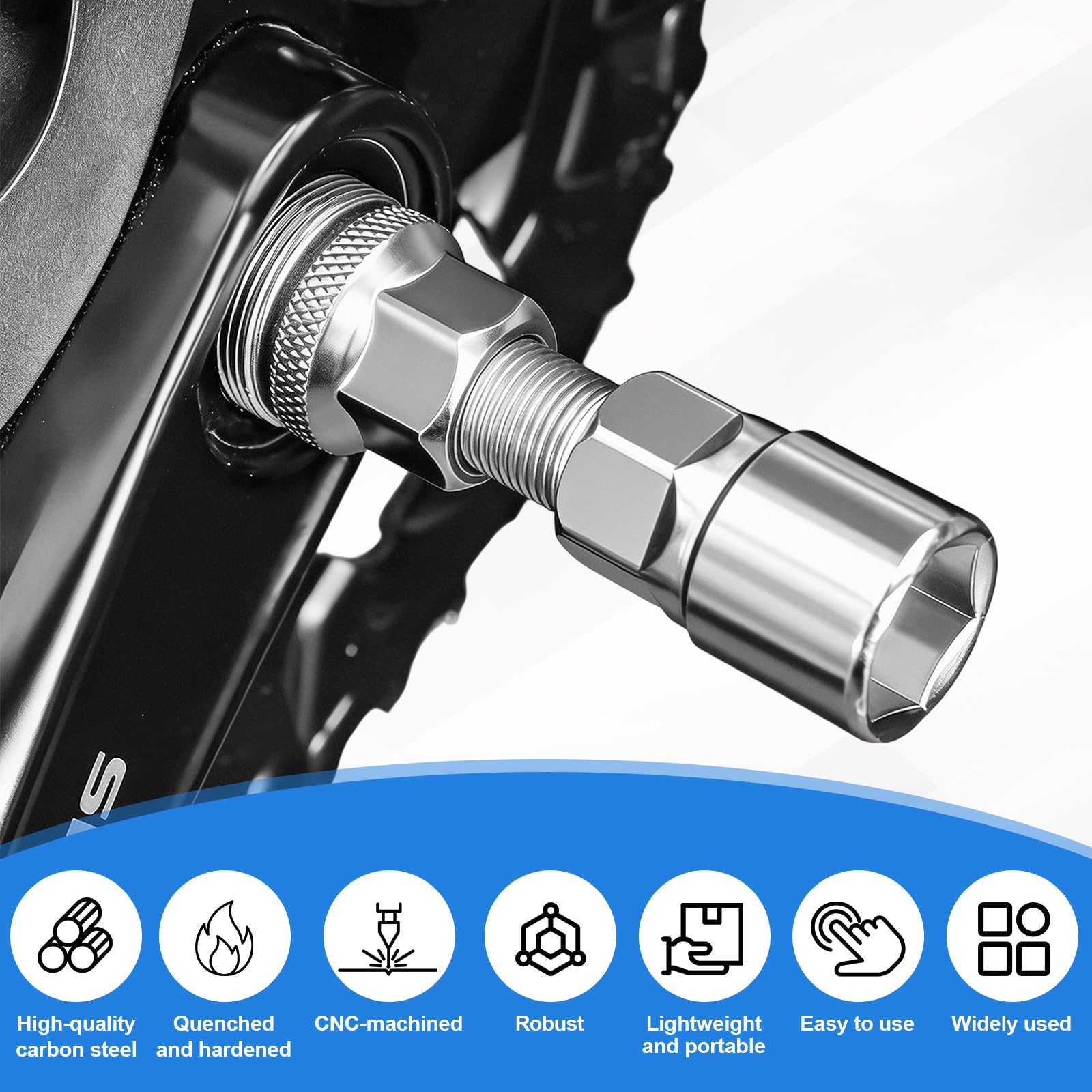 Estrattore pedivella per bicicletta per chiave da 14 mm, chiave da 16 mm, strumento universale per movimento centrale, estrattore per pedivella compatibile con Shimano, ISIS, Bosch) Octalink, tappo a