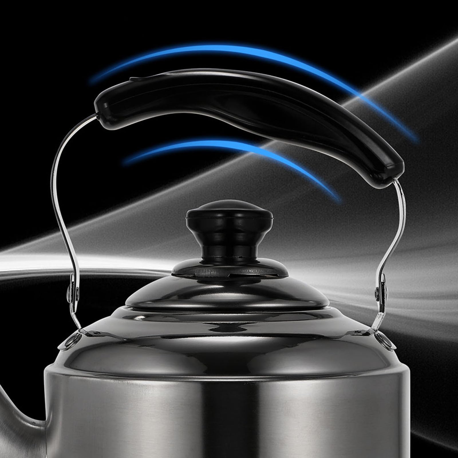 Holibanna Hervidor de Agua de Acero Inoxidable 3l Silbido para Cocina, Compatible Estufa de Gas E Inducción, Tetera Doméstica Práctica y Duradera